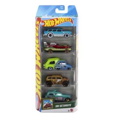 Set 5 mașinuțe Hot Wheels Getaways, multicolor, pentru 3+ ani