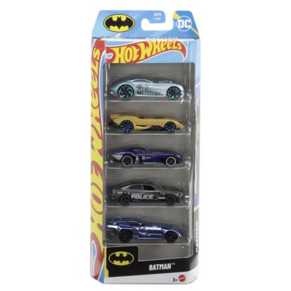 Set 5 mașinuțe Hot Wheels Batman, colecție tematică DC by Mattel