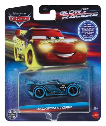 Masinuta metalica Cars Glow Racers Jackson Storm, scara 1:55