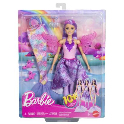 Papusa Barbie Fantasy zana-sirena cu 10+ look-uri si accesorii