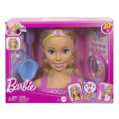 Cap de coafat Barbie Color Reveal cu 20+ accesorii pentru coafuri
