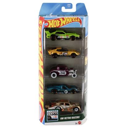 Set 5 mașinuțe Hot Wheels HW Retro Racers pentru copii 3+