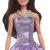 Papusa Barbie Fashionistas bruneta cu rochie mov cu paiete