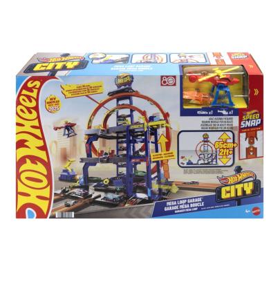 Hot Wheels City Mega Garaj cu 3 niveluri, lift si masinuta