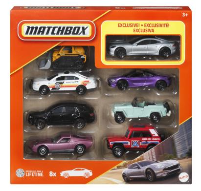Set 8 masinute metalice Matchbox 1:64 cu model exclusiv Karma GS-6