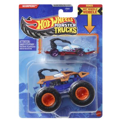 Hot Wheels Monster Trucks Scorpedo cu masinuta metalica bonus