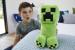 Figurina de plus Minecraft Creeper, 20 cm, moale, pentru copii