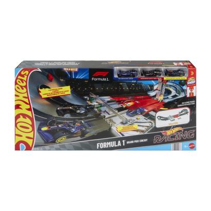 Circuit de curse Hot Wheels Formula 1 Grand Prix cu 3 mașinuțe incluse
