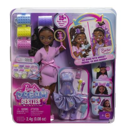 Papusa Barbie Dream Besties Brooklyn cu set de infrumusetare si 15+ accesorii