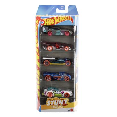 Set 5 masinute Hot Wheels Stunt Tracks multicolor pentru copii 3+ ani