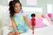 Papusa Barbie Fashionistas cu par afro si rochie rosie, 3+ ani