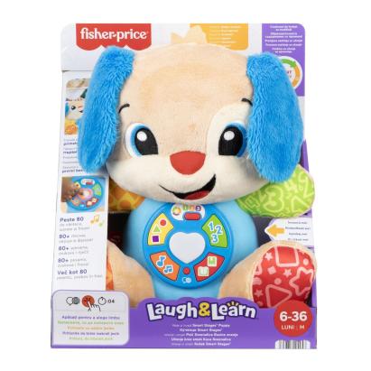 Cățel interactiv Fisher-Price Râde și Învață cu urechi albastre