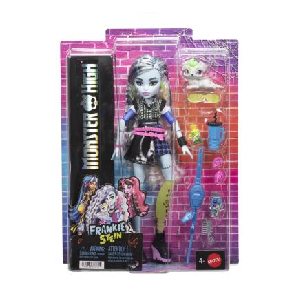 Papusa Monster High Frankie Stein cu accesorii si animal de companie