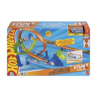 Pistă Hot Wheels Stunt Tracks Ciclon cu lansare rapidă și mașinuță