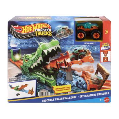 Set de joaca Hot Wheels Monster Trucks Provocarea Crocodilului cu Mega Wrex