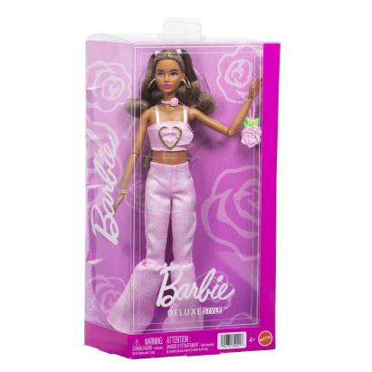 Papusa Barbie Deluxe Style cu blugi evazati si accesorii fashion