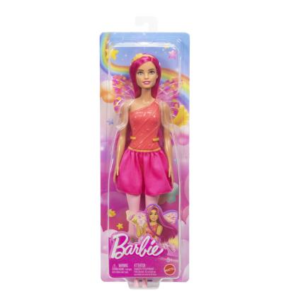 Papusa Barbie Zana Dreamtopia cu par lung, tinuta roz si aripi