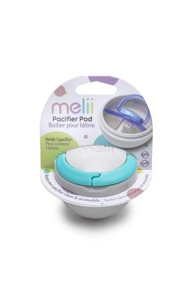 Suport pentru suzeta Melii, biluta gri-albastru, depozitare igienica