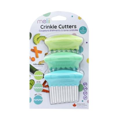 Set 3 cutite pentru gustari copii Melii, bleu mint lime