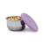 Set 3 recipiente mini din inox cu capac silicon etanș Melii, roz mov gri