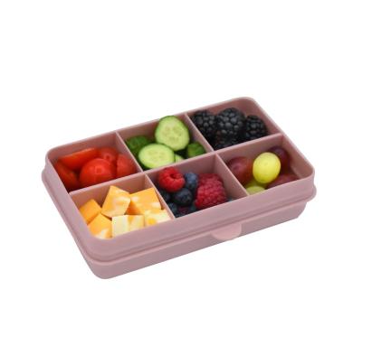 Cutie pentru gustări copii cu 6 compartimente Melii Luxe, roz