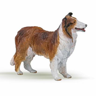 Figurina Papo Caine din rasa Collie, pictata manual, 9 cm