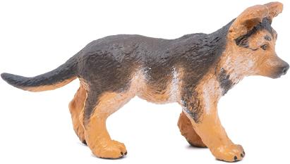 Figurina Papo catelus Ciobanesc German, pictata manual, 8 cm