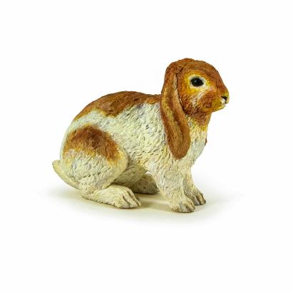 Figurină Papo iepure cu urechi lăsate, pictată manual, 4,3 cm