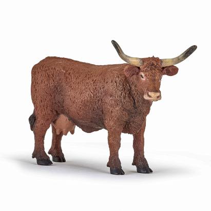 Figurină Papo Vacă Salers realistă, pictată manual, pentru copii