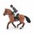 Figurină Papo cal de competiție cu jocheu, multicolor, 3+ ani