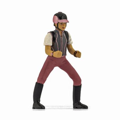 Figurină Papo călăreață tânără modernă, pictată manual, 8 cm