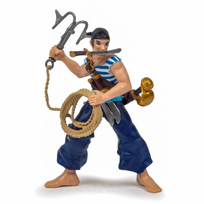 Figurina pirat Papo cu ancora, pictata manual, 9 cm