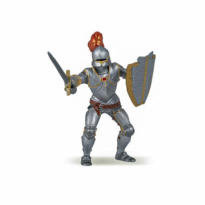 Figurina cavaler in armura rosie Papo, jucarie medievala pentru copii