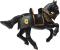 Figurină Papo cal negru în armură medievală pentru copii 3+ ani