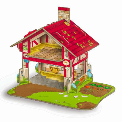 Ferma mini Papo pentru figurine, set de joaca multicolor, 3+ ani