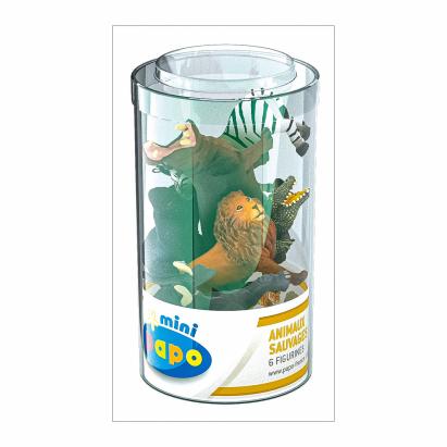 Set 6 figurine mini animale sălbatice Papo, pictate manual, 3+ ani