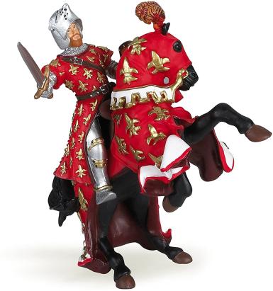 Figurina Papo Printul Filip calare, cavaler medieval pictat manual