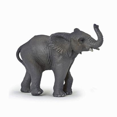 Figurina Papo pui de elefant realistă, pictată manual, 9,5 cm