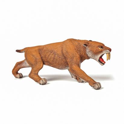Figurina Papo Smilodon preistoric, pictata manual, 15.8 cm