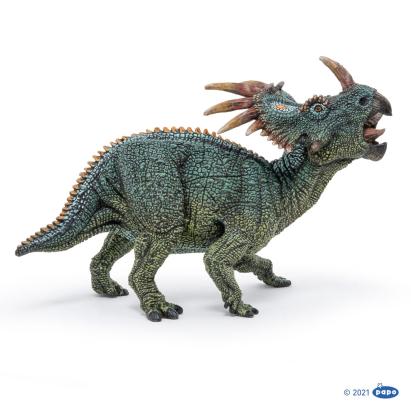 Figurină dinozaur Styracosaurus verde Papo, pictată manual