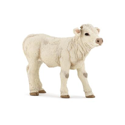 Figurină vițel Charolais Papo, jucărie realistă pictată manual
