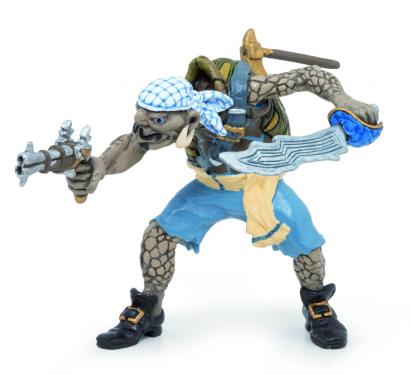 Figurină Papo Pirat Țestoasă Mutantă, pictată manual, 3 arme