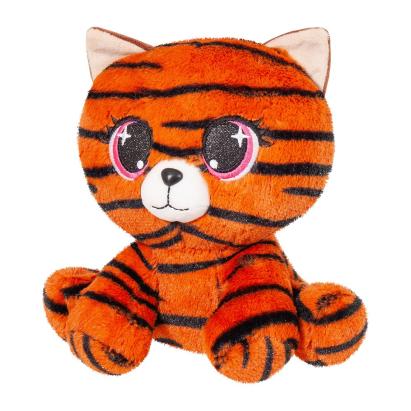 Pisică de pluș tigrată 25 cm, jucărie moale pentru copii