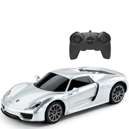 Masina cu telecomanda Porsche 918 Spyder argintie, scara 1:24
