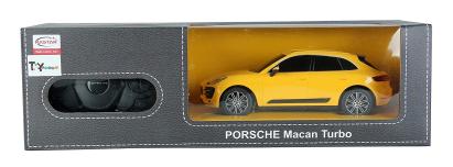 Masina cu telecomanda Porsche Macan Turbo galbena, scara 1:24
