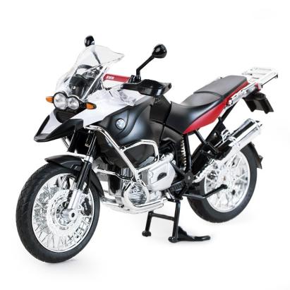 Motocicletă metalică BMW R1200 GS albă, scară 1:9, Rastar