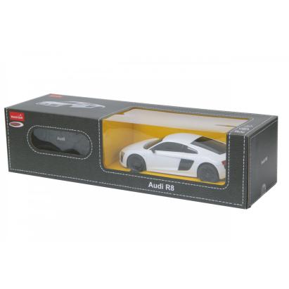 Masina cu telecomanda Audi R8 alba, scara 1:24, 2.4 GHz, Rastar