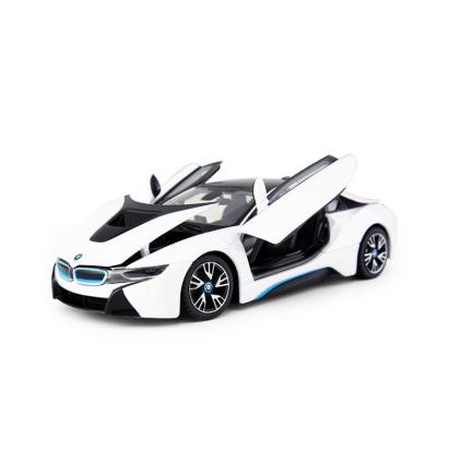 Masinuta metalica BMW i8 alba, scara 1:24, cu detalii realiste