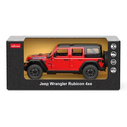 Mașinuță metalică Jeep Wrangler Rubicon 4xe roșie, scara 1:32