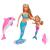 Papusi Steffi si Evi sirene cu delfin, set de joaca multicolor